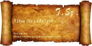 Tiba Szilárd névjegykártya